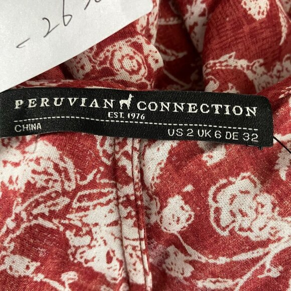 Peruvian Connection Becca Camisole Tank Top Size 2 Ruffle Red Floral NWT TP-2638 - Picture 5 of 9